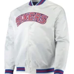 Hardwood Classics Philadelphia 76ers White Full-Snap Raglan Jacket