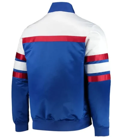 Hardwood Classics Script Philadelphia 76ers Royal Satin Full-Snap Jacket