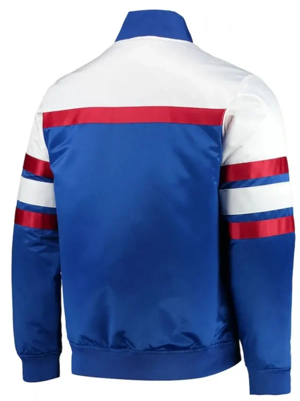 Hardwood Classics Script Philadelphia 76ers Royal Satin Full-Snap Jacket
