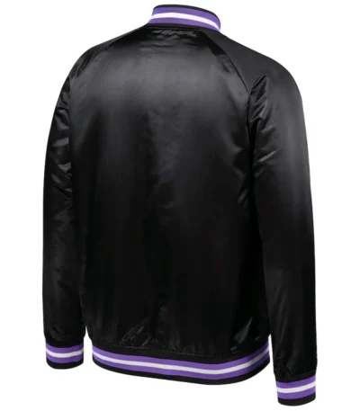 Hardwood Classics Throwback Toronto Raptors Wordmark Black Satin Jacket