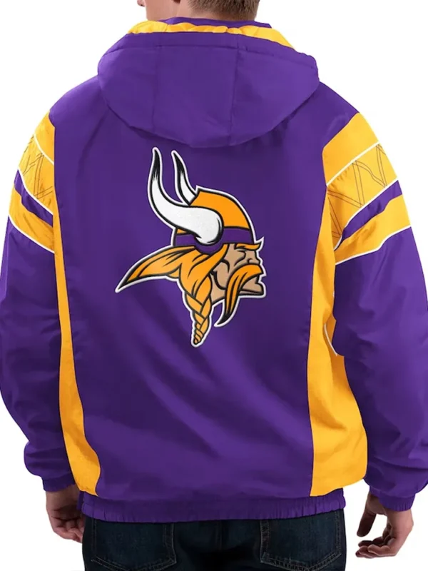 Home Team Minnesota Vikings Purple-Gold Half-Zip Hoodie Jacket