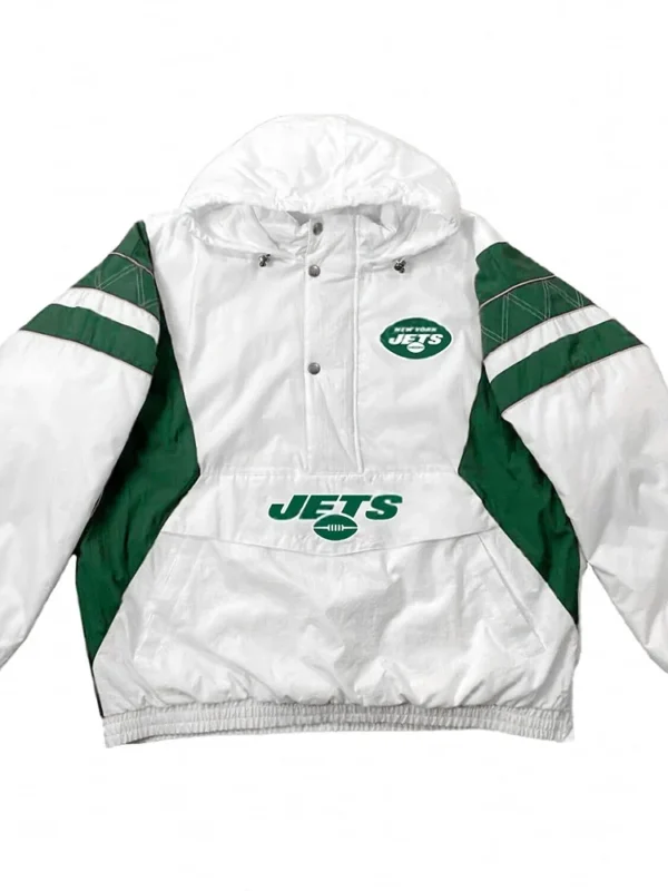 Home Team New York Jets White Half-Zip Jacket