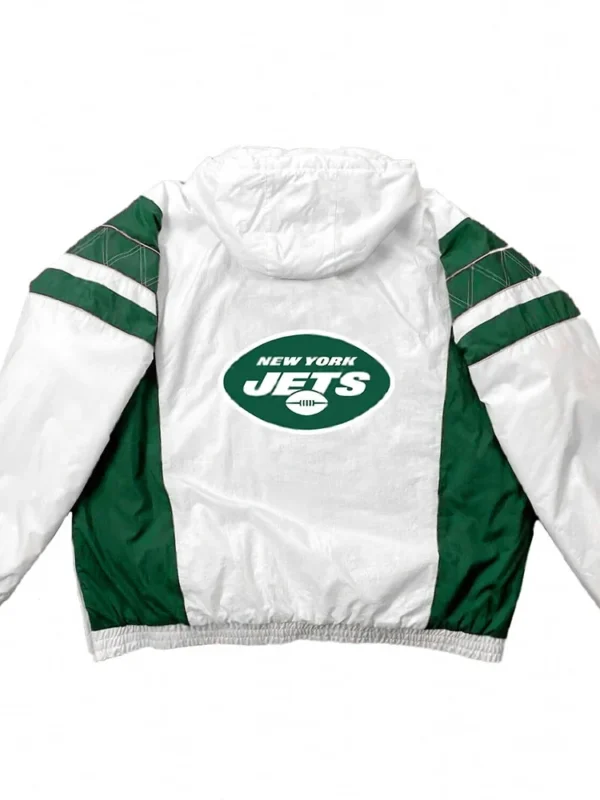 Home Team New York Jets White Half-Zip Jacket