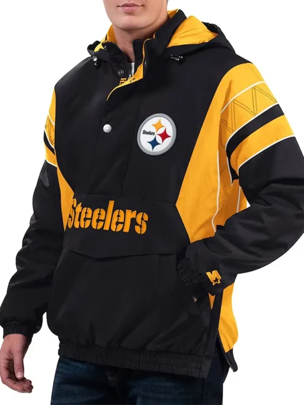 Home Team Pittsburgh Steelers Black Half-Zip Hoodie Jacket