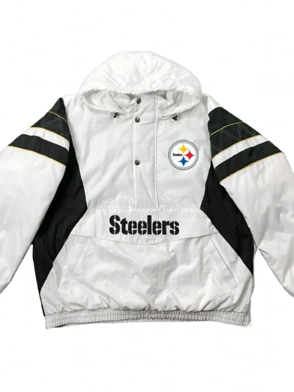 Home Team Pittsburgh Steelers White Half-Zip Jacket