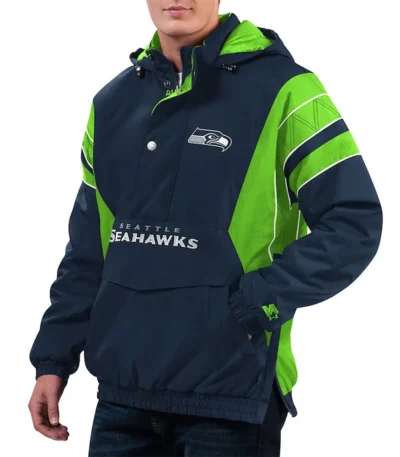 Home Team Seattle Seahawks Half-Zip Hoodie Jacket