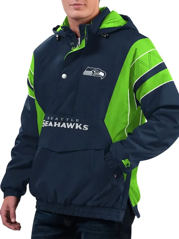 Home Team Seattle Seahawks Half-Zip Hoodie Jacket