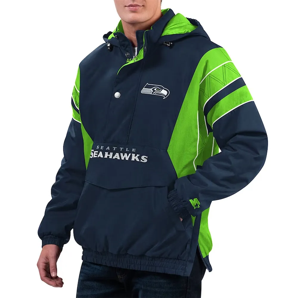 Home Team Seattle Seahawks Half-Zip Hoodie Jacket Home Team Seattle Seahawks Half-Zip Hoodie Jacket
