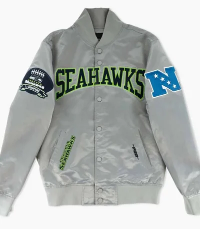 Hometown Hero Seattle Seahawks Grey Satin Jacket