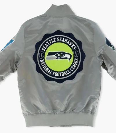 Hometown Hero Seattle Seahawks Grey Satin Jacket