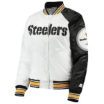 Hometown Pittsburgh Steelers White-Black Satin Jacket