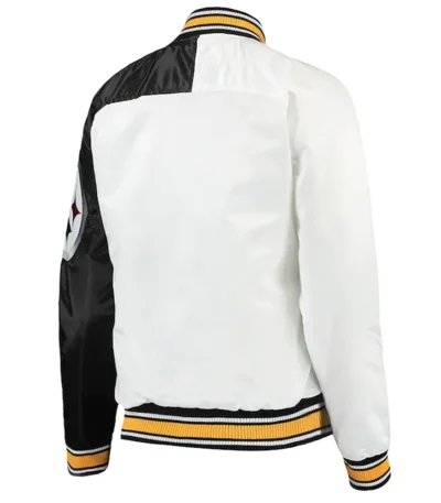 Hometown Pittsburgh Steelers White-Black Satin Jacket