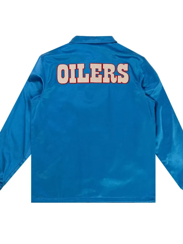 Houston Oilers Blue Satin Windbreaker