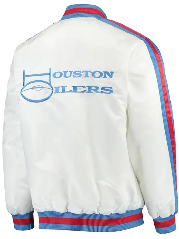 Houston Oilers Throwback D-Line Varsity Satin Jacket