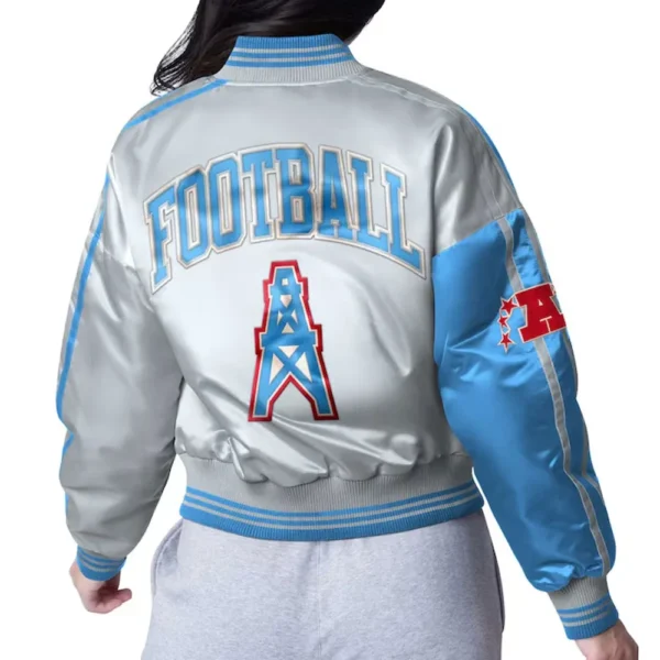 Houston Oilers Zone Blitz Light Blue-Silver Jacket