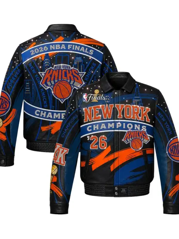 JH Design New York Knicks 2026 Champions Leather Jacket
