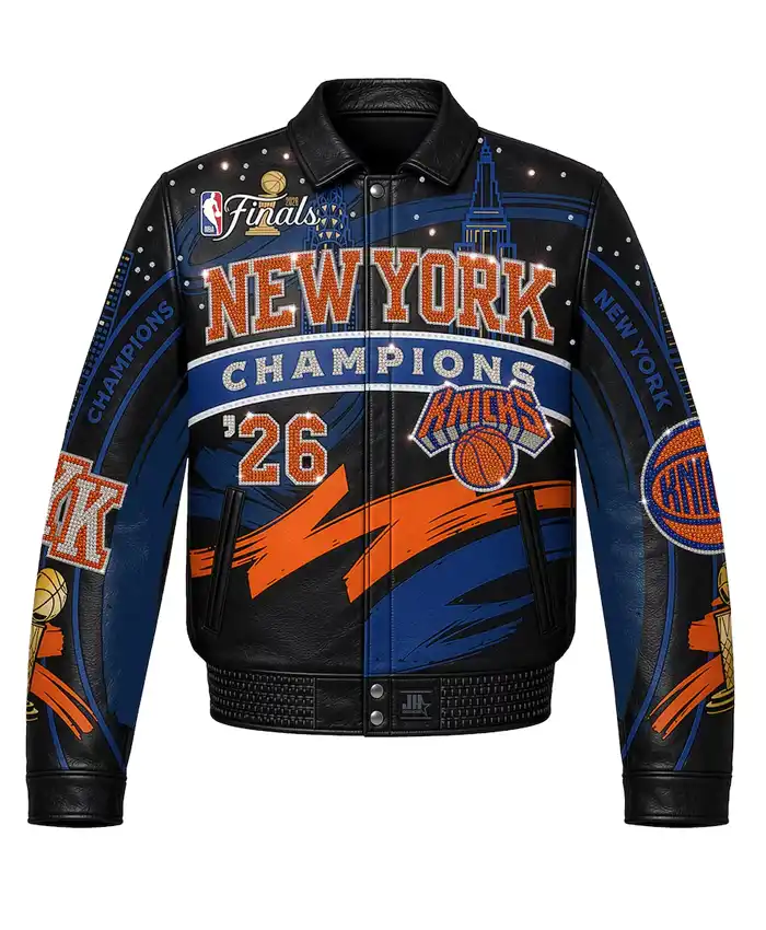 JH Design New York Knicks 2026 Champions Leather Jacket JH Design New York Knicks 2026 Champions Leather Jacket