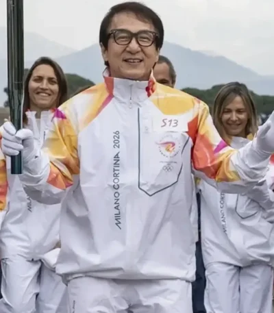 Jackie Chan Winter Olympics Flame Jacket