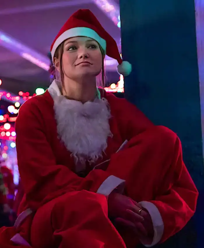 Jingle Bell Heist Olivia Holt Santa Coat Jingle Bell Heist Olivia Holt Santa Coat