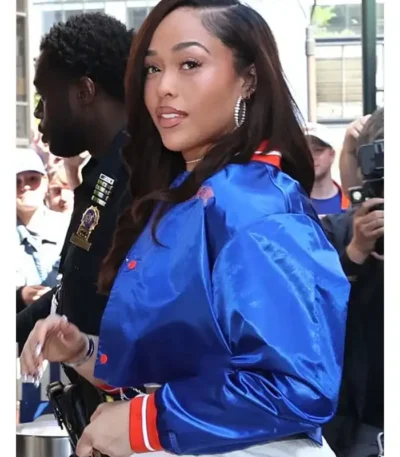 Jordyn Woods Knicks Blue Varsity Jacket