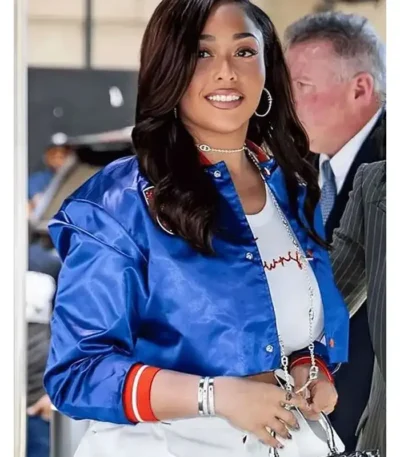 Jordyn Woods Knicks Blue Varsity Jacket