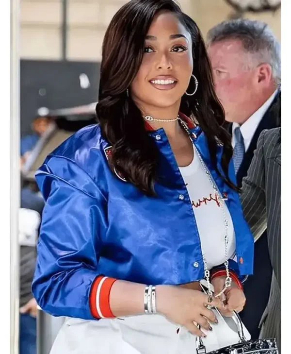 Jordyn Woods Knicks Blue Varsity Jacket
