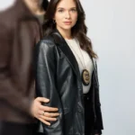 Katie Stevens Providence Falls S01 Black Leather Blazer