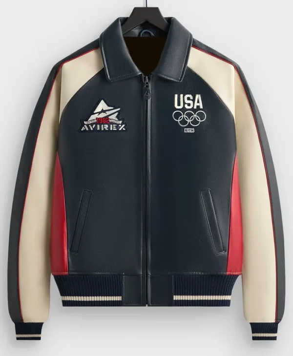 Kith X AVIREX Team USA Leather Bomber Jacket
