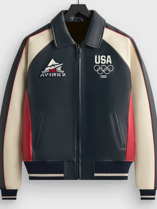 Kith X AVIREX Team USA Leather Bomber Jacket
