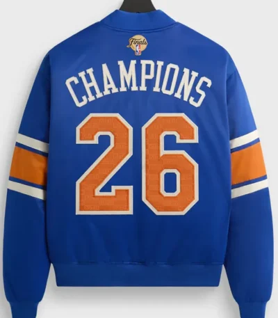 Kith x New York Knicks 26 Champions Blue Satin Jacket
