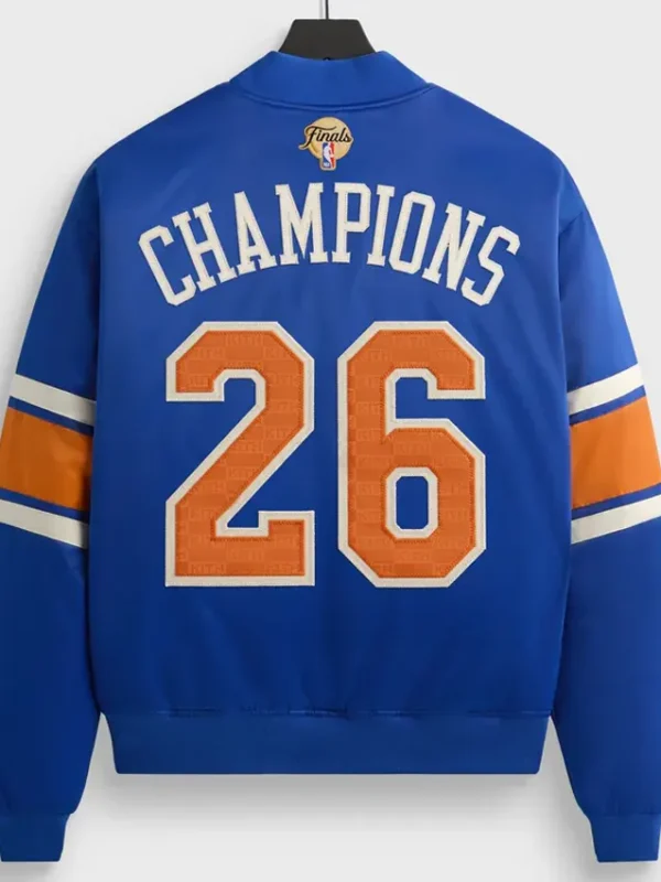 Kith x New York Knicks 26 Champions Blue Satin Jacket