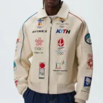 Kith x AVIREX Olympics Heritage Leather Bomber Jacket