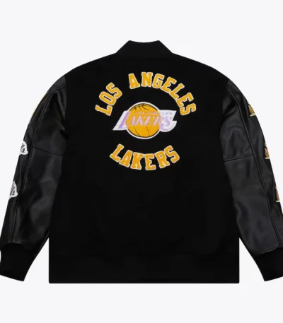 LA Lakers Black Out Vintage Logo Varsity Jacket