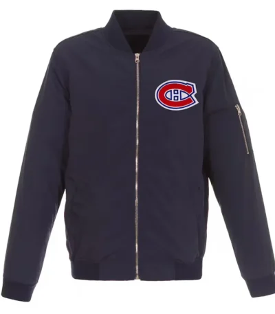 Lightweight Montreal Canadiens Navy Bomber Nylon Jacket