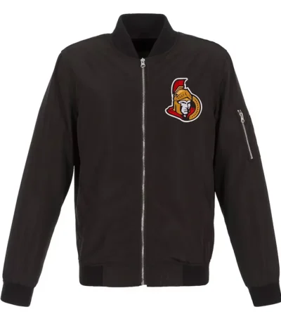 Lightweight Ottawa Senators Black Nylon Bomber Jacket