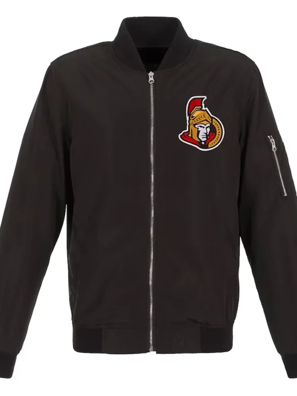 Lightweight Ottawa Senators Black Nylon Bomber Jacket