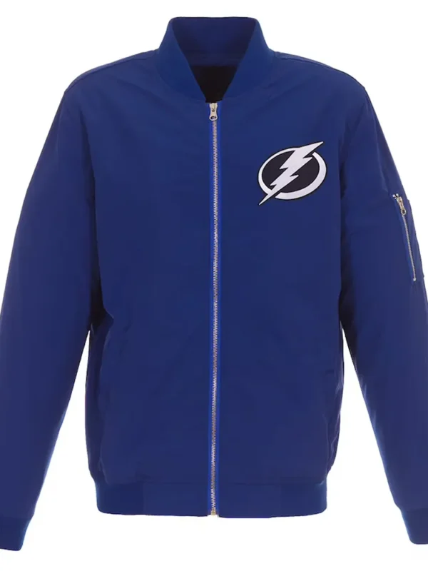 Lightweight Tampa Bay Lightning Blue Nylon Bomber Jacket