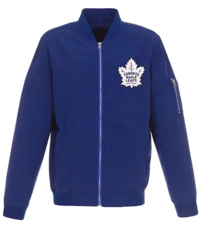 Lightweight Toronto Maple Leafs Nylon Royal Bomber Jacket