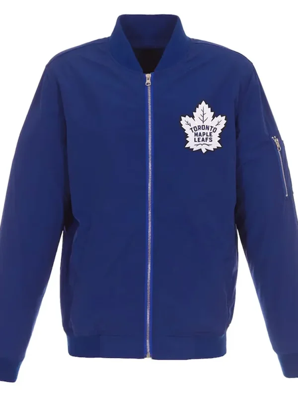 Lightweight Toronto Maple Leafs Nylon Royal Bomber Jacket