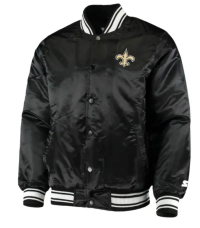 Locker Room New Orleans Saints Black Satin Jacket