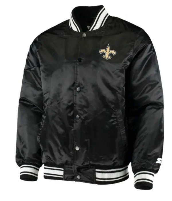 Locker Room New Orleans Saints Black Satin Jacket