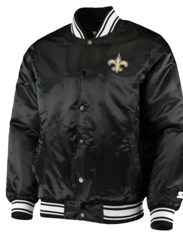 Locker Room New Orleans Saints Black Satin Jacket