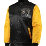 Locker Room Pittsburgh Steelers Throwback Satin Black and Yellow Jacket