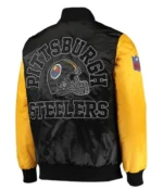 Locker Room Pittsburgh Steelers Throwback Satin Black and Yellow Jacket