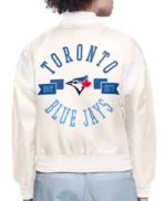 Printed Logo Toronto Blue Jays Varsity Satin Jacket