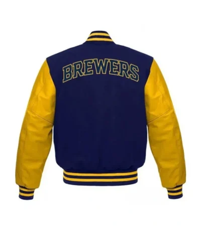 Milwaukee Brewers Letterman Blue and Gold Jacket
