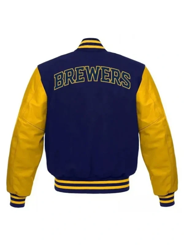Milwaukee Brewers Letterman Blue and Gold Jacket