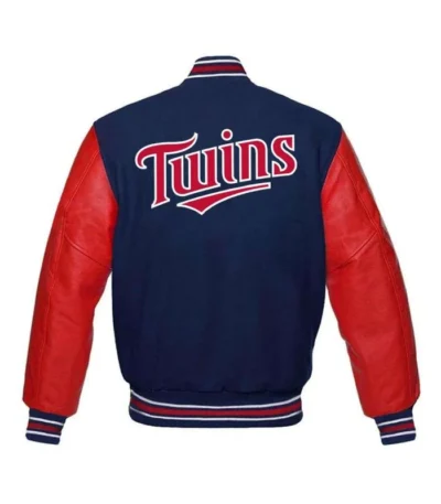 Minnesota Twins Red and Blue Varsity Wool/Leather Jacket