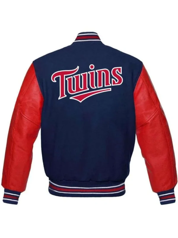 Minnesota Twins Red and Blue Varsity Wool/Leather Jacket