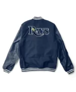 Tampa Bay Rays Navy Wool/Leather Letterman Jacket
